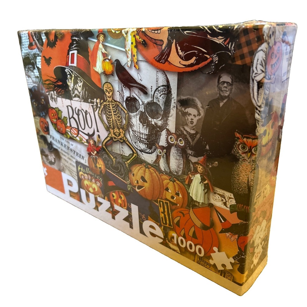 Seesaw Puzzles BOO! Happy Halloween Collage Puzzle 1000 Pcs 18.9" X 28.8" NEW